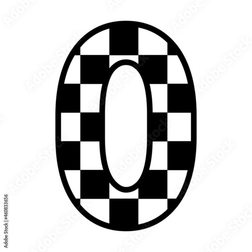 Number 0 with Checkered Print,  Number zero with an animal pattern for a birthday party