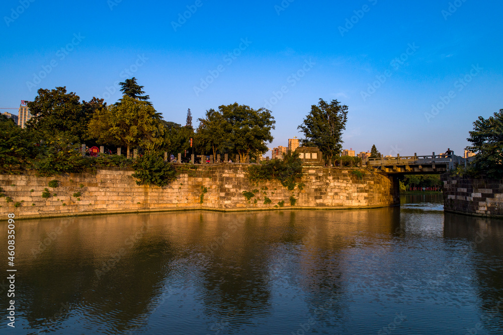 A view of qingjiang Gate of the Beijing-Hangzhou Grand Canal in Huaian city, East China's Jiangsu Province, Oct. 4, 2021.