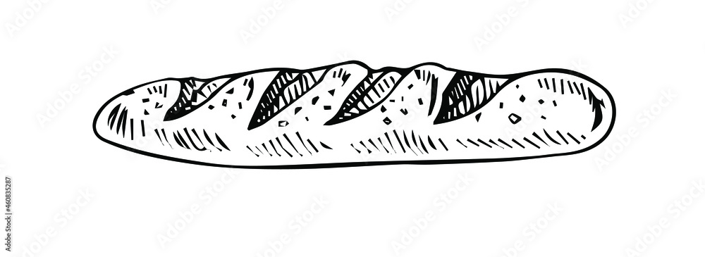 French baguette icon. Outline french baguette vector icon for web design isolated on white background French baguette icon. Outline french baguette vector icon for web design isolated on white background