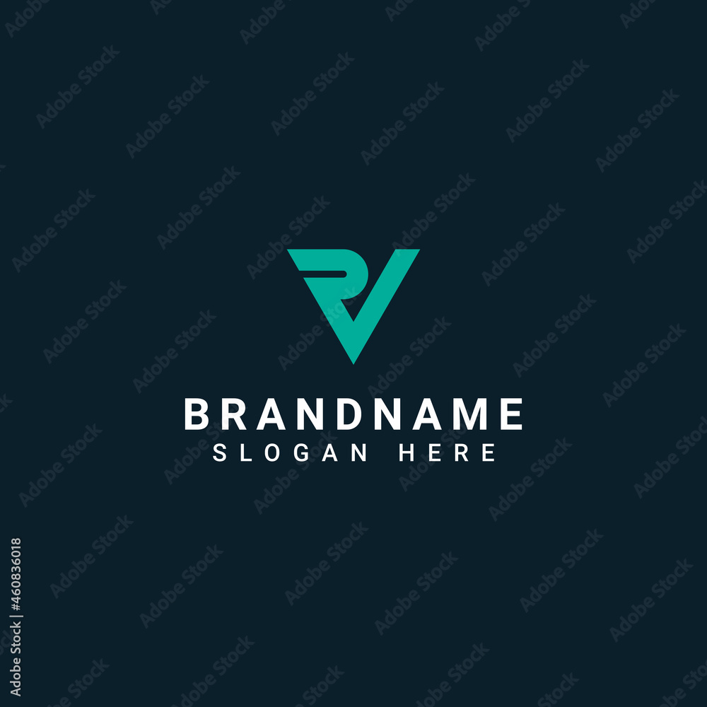 Simple initial RV VR R V P PV letter template logo design vector in blue and dark blue color Simple initial RV VR R V P PV letter template logo design vector in blue and dark blue color
