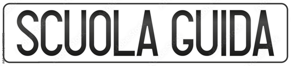 Driving School license plate pattern, Italy, vector illustration Driving School license plate pattern, Italy, vector illustration