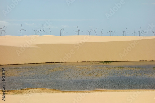 Pequenos Lencois, on Barreirinhas, Maranhao, Brazil. dunes on the rivery community of Cabure photo