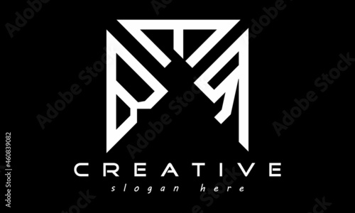 BER geometric rectangle triangle polygon letters logo design vector, business logo, icon shape logo, stylish logo template