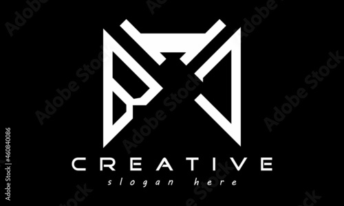BIC geometric rectangle triangle polygon letters logo design vector, business logo, icon shape logo, stylish logo template