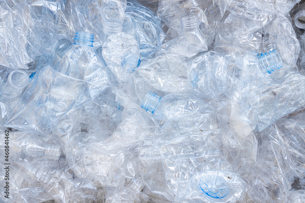 The plastic is gathered to be recycled The plastic is gathered to be recycled