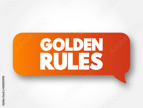 Golden Rules text message bubble, concept background