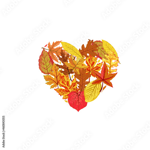 Hearts mosaic icon constructed for fall season