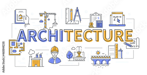 Architecture - line design style modern banner