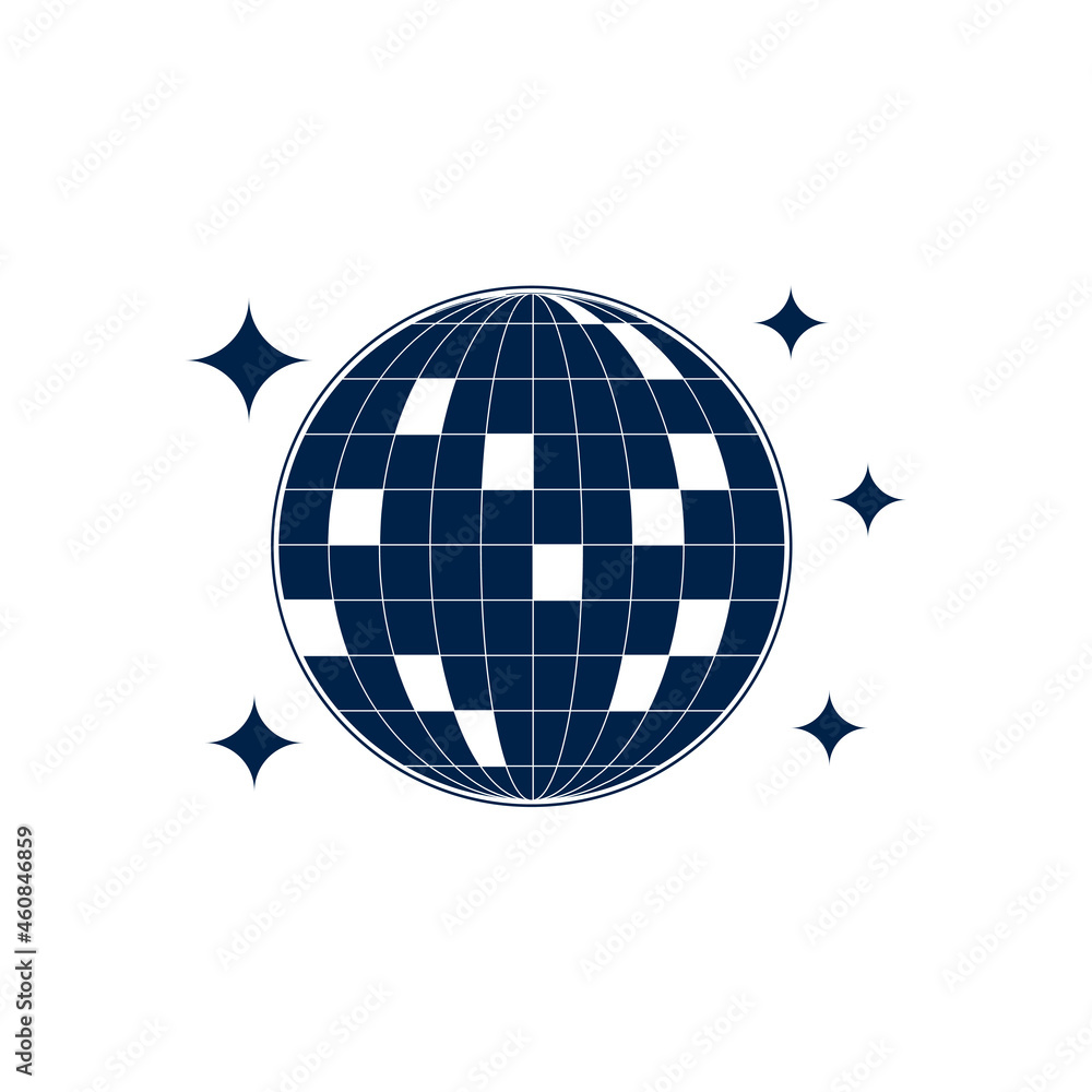 Disco lights icon logo template isolated on white background. Disco lights icon logo template isolated on white background.