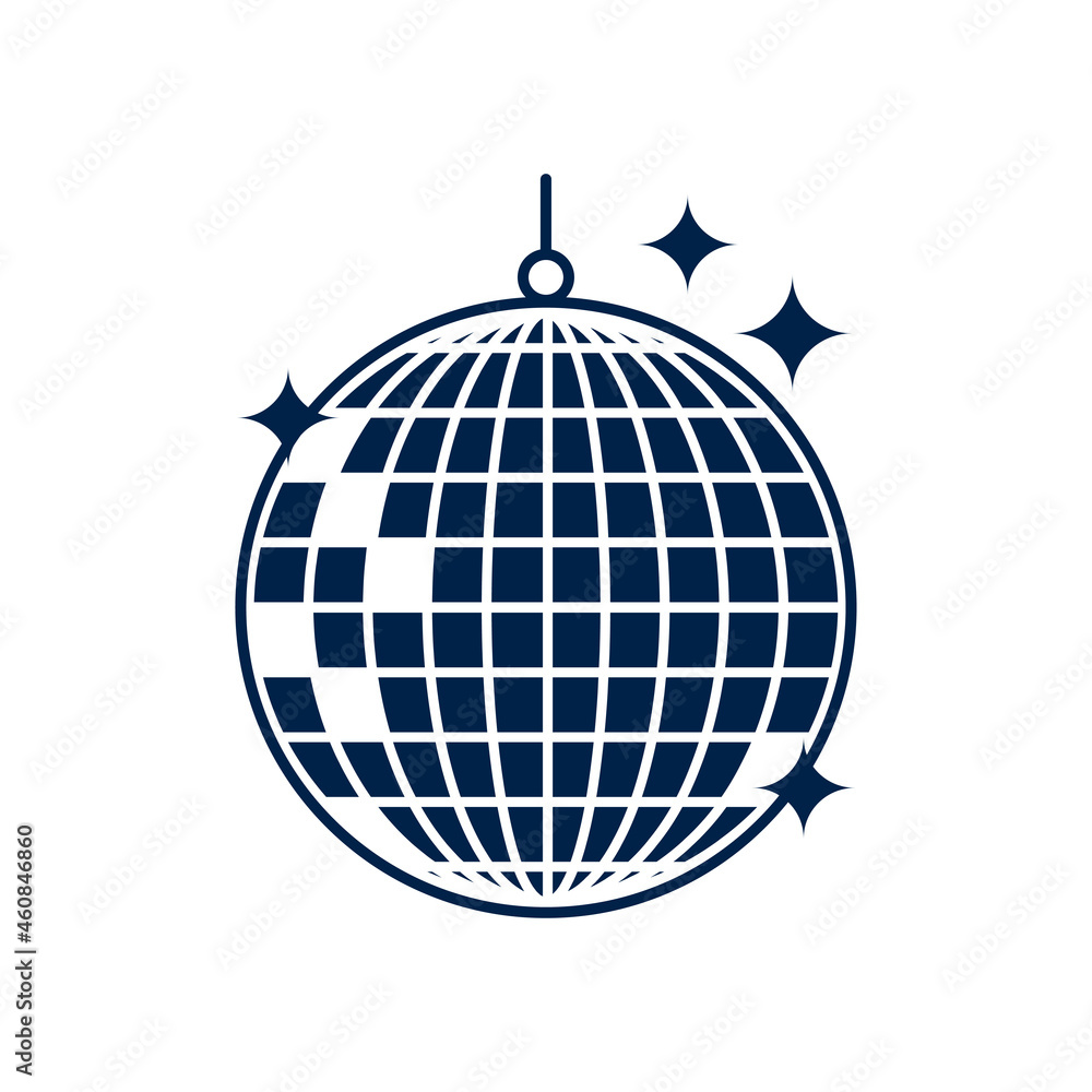 Disco lights icon logo template isolated on white background. Disco lights icon logo template isolated on white background.