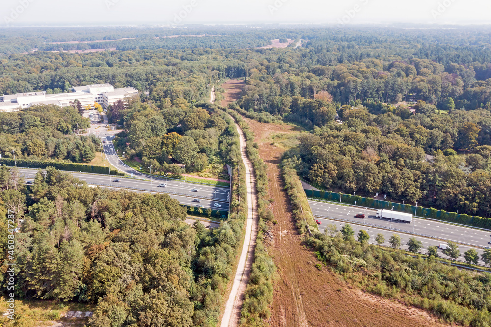 Aerial from ecoduct Laarderhoogt in the Netherlands Aerial from ecoduct Laarderhoogt in the Netherlands