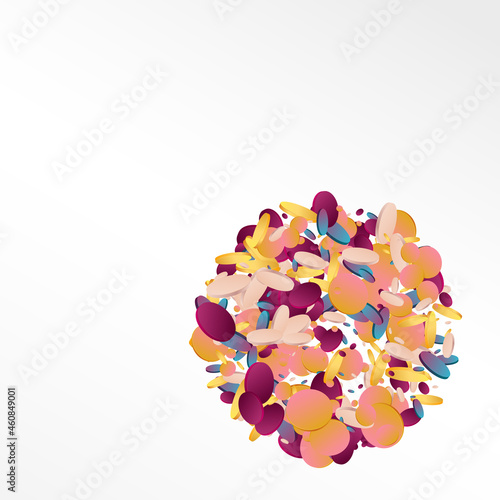 Multicolored Round Abstract Grey Background.