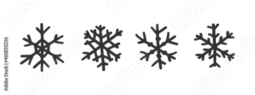 Vector cute snowflakes set for Christmas design.