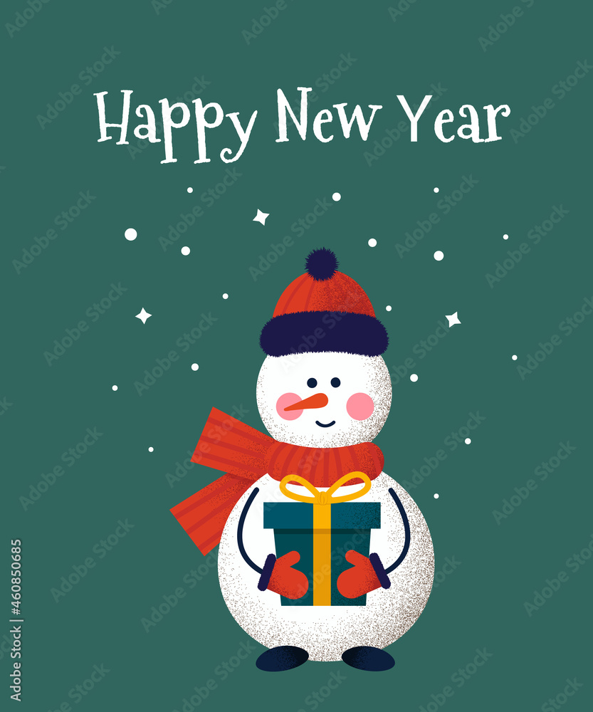 Winter holidays or Christmas background with snowman and snowflakes. Winter holidays or Christmas background with snowman and snowflakes.