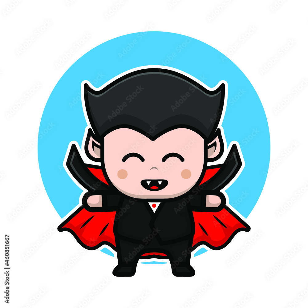 Cute dracula cartoon illustration halloween concept Cute dracula cartoon illustration halloween concept