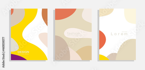 fluid colorful flat  fashion cover templates vector background set