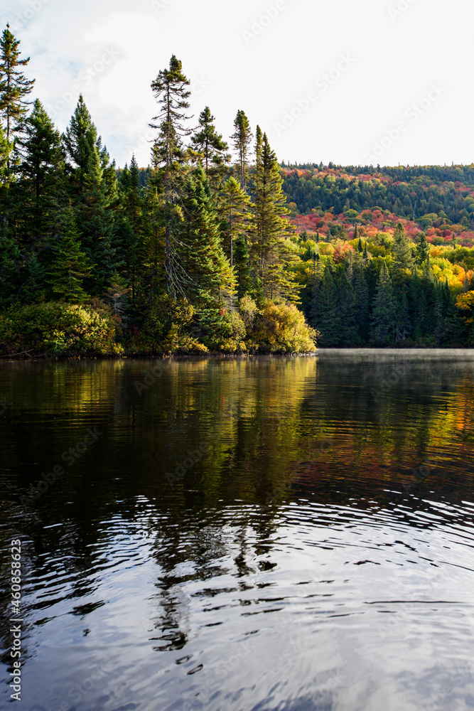 Kayaking in Canadian autumn, Mont Tremblant national park