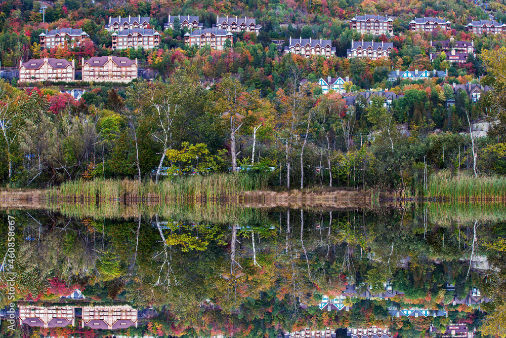 Colorful Canadian autumn in Mont Tremblant, Quebec