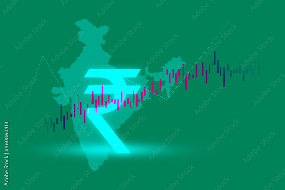 Fototapeta premium Rupee currency . 2D rendering illustration 