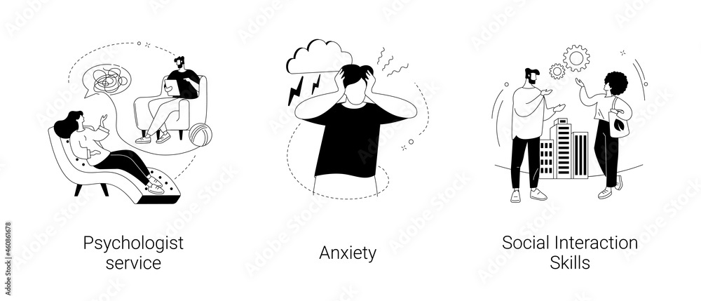 Mental health abstract concept vector illustrations. - obrazy, fototapety, plakaty 