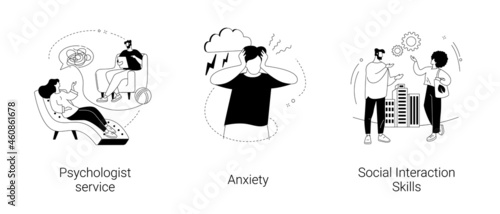 Mental health abstract concept vector illustrations.