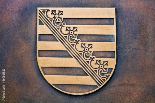 Obraz na płótnie weißwasser, deutschland - wappen von sachsen w salonie