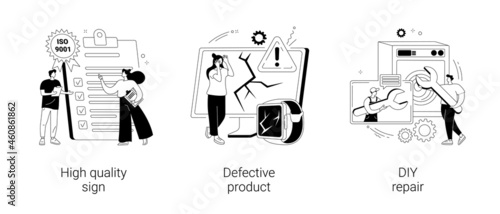 Product quality abstract concept vector illustrations.