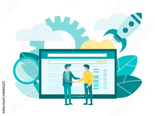 business contract handshake businessmen start a successful startup