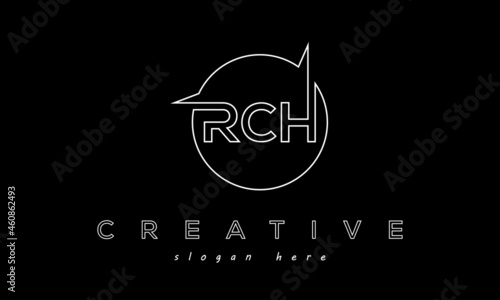 RCH Letters Icon Logo Design with Circle Border photo