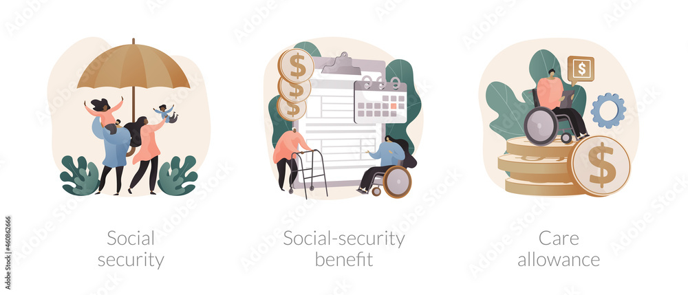 State allowance abstract concept vector illustrations.