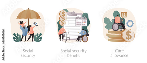 State allowance abstract concept vector illustrations.