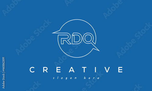 RDQ Letters Icon Logo Design with Circle Border photo