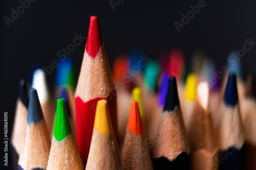 close up of colored pencils
