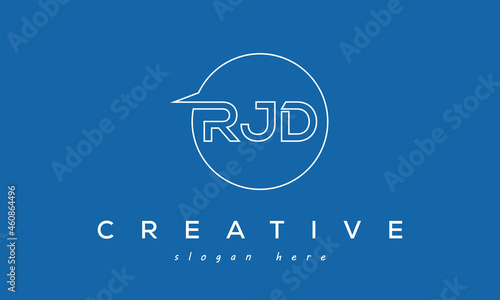 RJD Letters Icon Logo Design with Circle Border photo