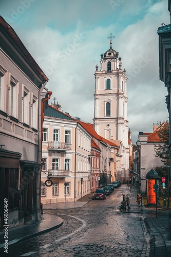 Street Views of Vilnius  Lithuania in Fall