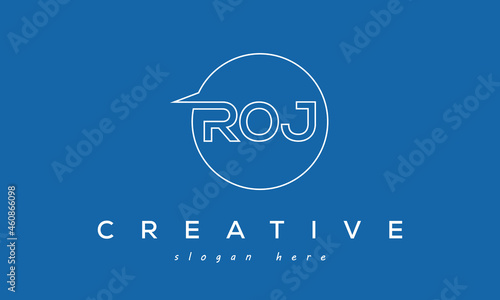 ROJ Letters Icon Logo Design with Circle Border