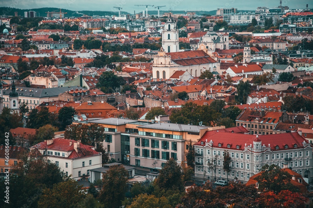 Aerial Views of Vilnius, Lithuania by Drone