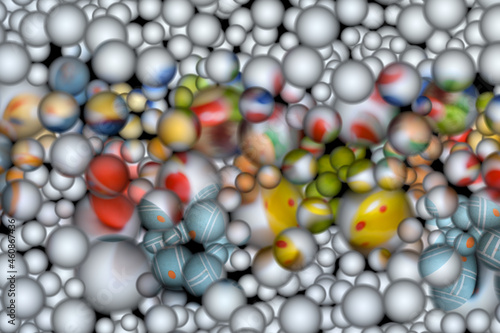 background image with 3d color spheres, illustration design © Roberto Sorin