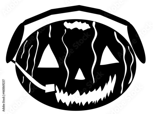 Pumpkin with Headphones Halloween HD Vector Art