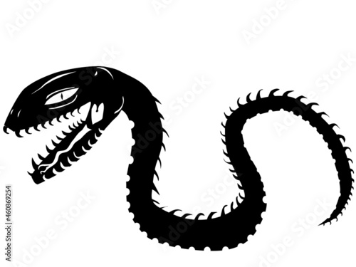Skeletal Snake Serpent HD Vector Art Illustration