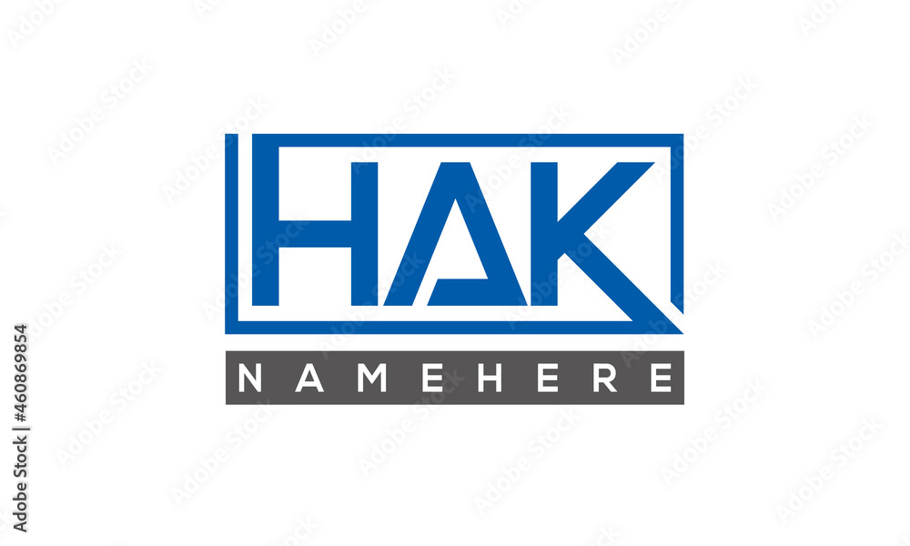 HAK creative three letters logo HAK creative three letters logo