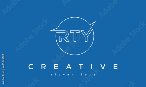 RTY Letters Icon Logo Design with Circle Border