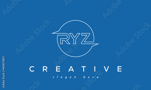 RYZ Letters Icon Logo Design with Circle Border