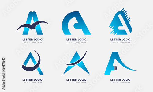 Gradient Letter A Logo Design Collection