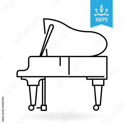 Grand piano vector icon. Musical instrument illustration. photo