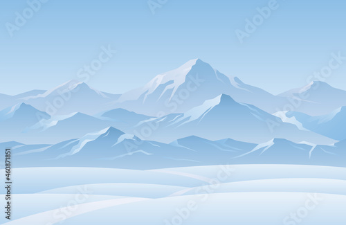 Snow Mountain Winter Scenery Landscape Background © muchmania