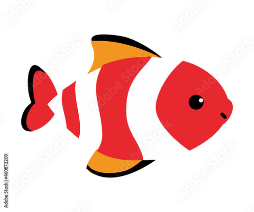 Cute Fish as Sea Animal Floating Underwater Vector Illustration