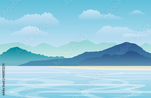 Sea or Lake Seascape Scenery Landscape Background