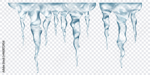 Group of translucent icicles