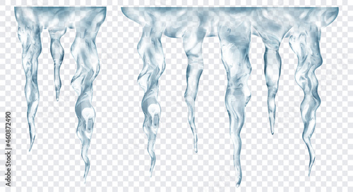 Group of translucent icicles